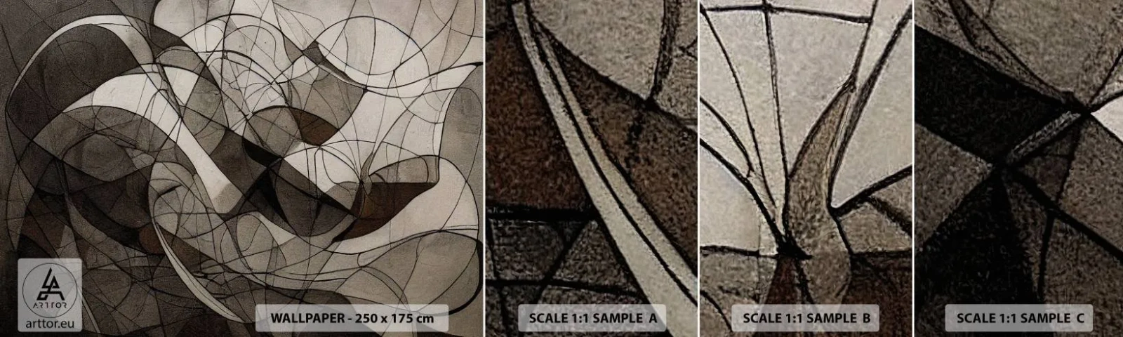 Mostră tapet autocolant Deluxe Sticker - Circulația culorilor pământului - Bucată, Contemporan, Pastel - 100x30 cm