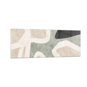 Tablou pe sticlă - Compoziție cu motiv negru - 140x50 cm