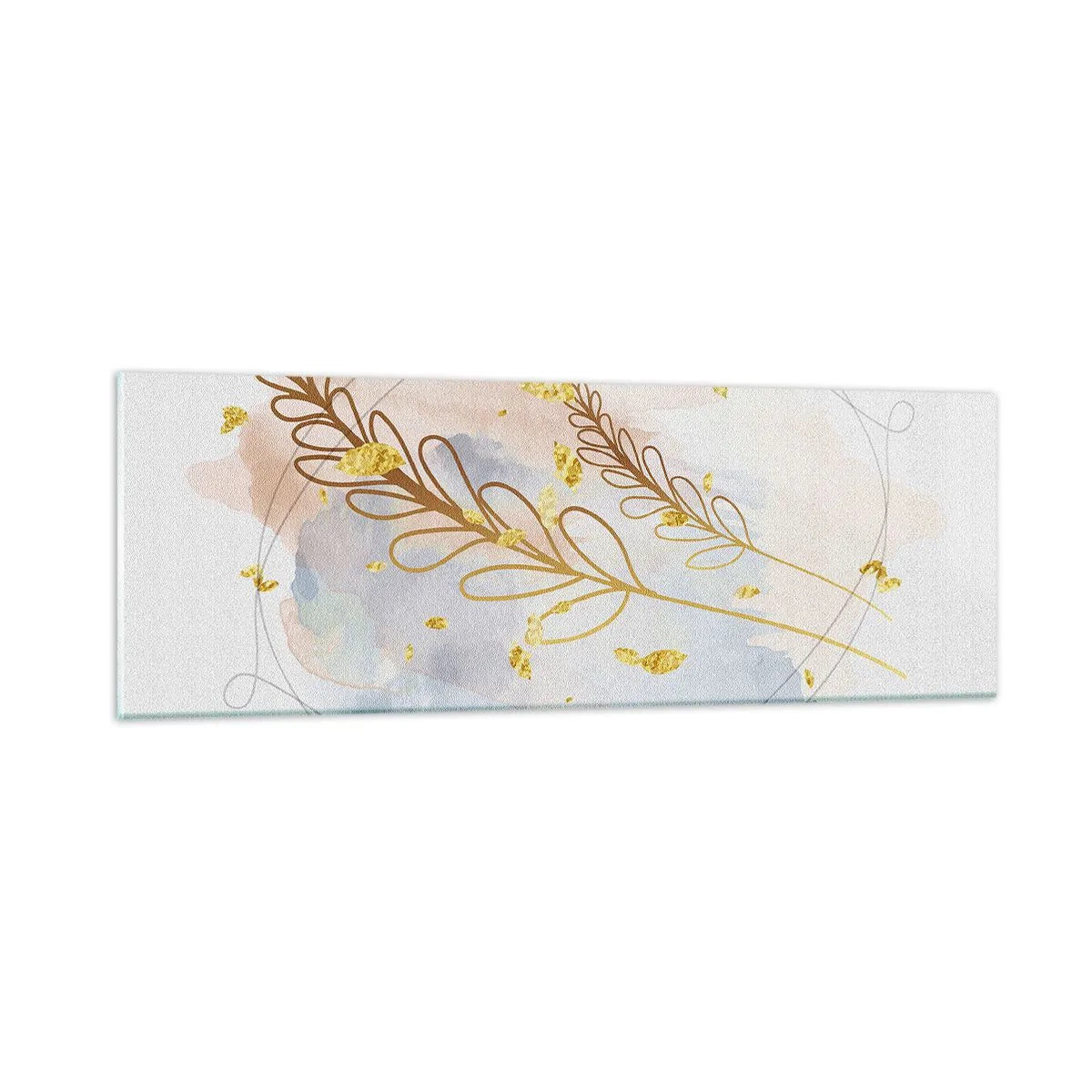 Tablou pe sticlă - Suflul de aur - 90x30 cm