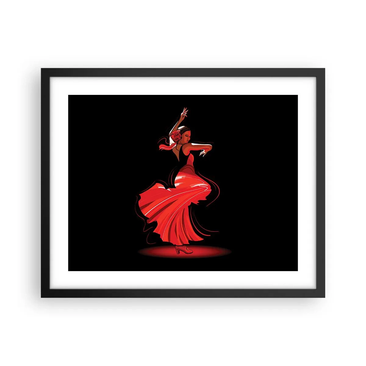 Poster în ramă neagră - Spiritul înflăcărat al flamenco-ului - 50x40 cm