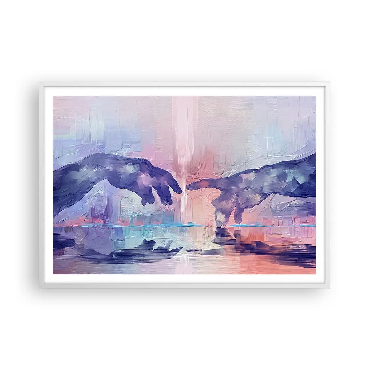 Poster în ramă albă - Scânteia divină a vieții - 100x70 cm