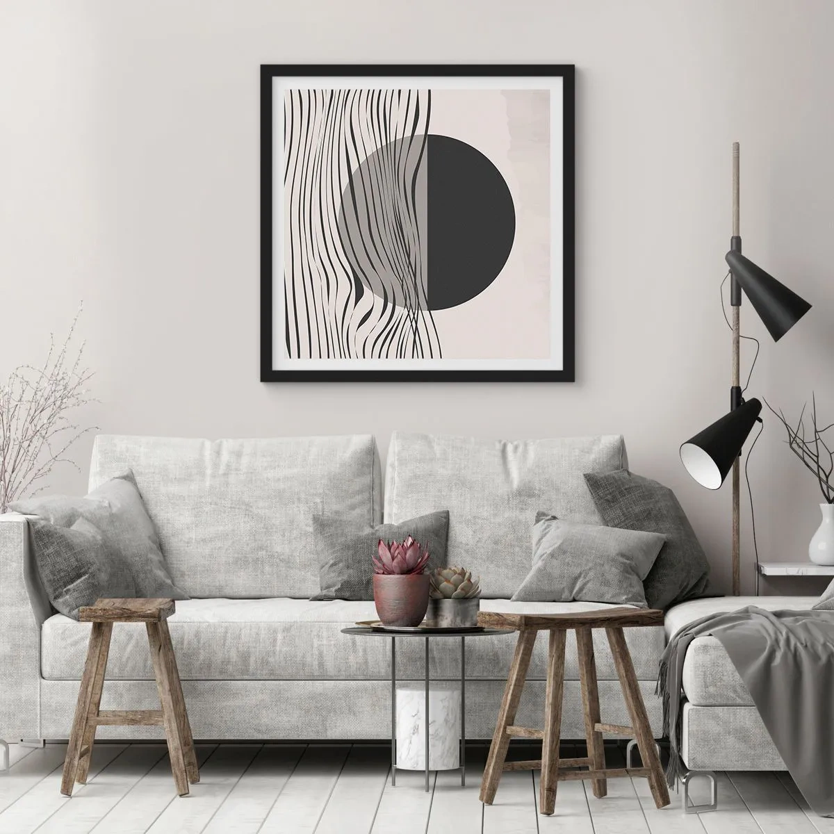 Poster în ramă neagră - Semicompunere - 60x60 cm