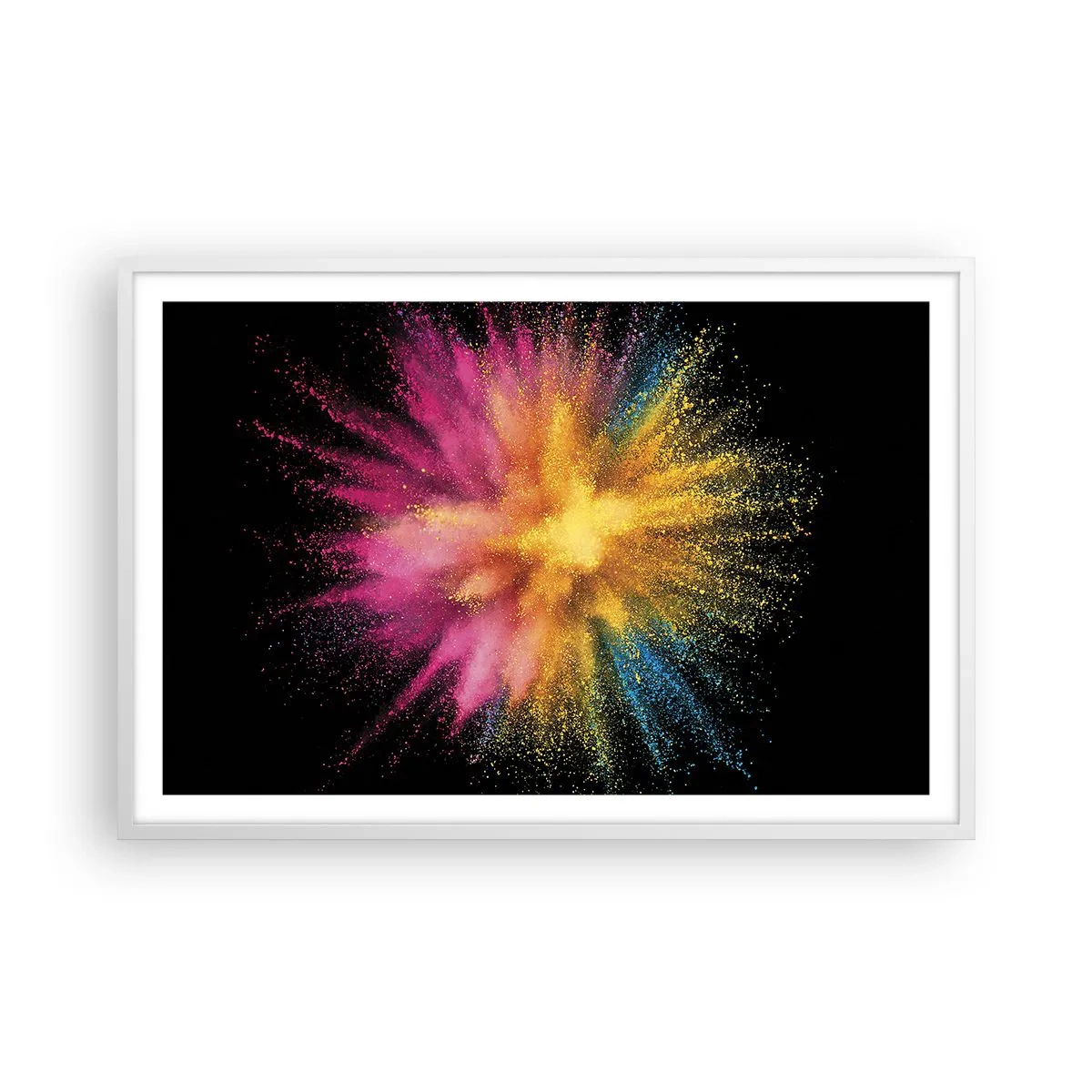 Poster în ramă albă - Nașterea culorii  - 91x61 cm