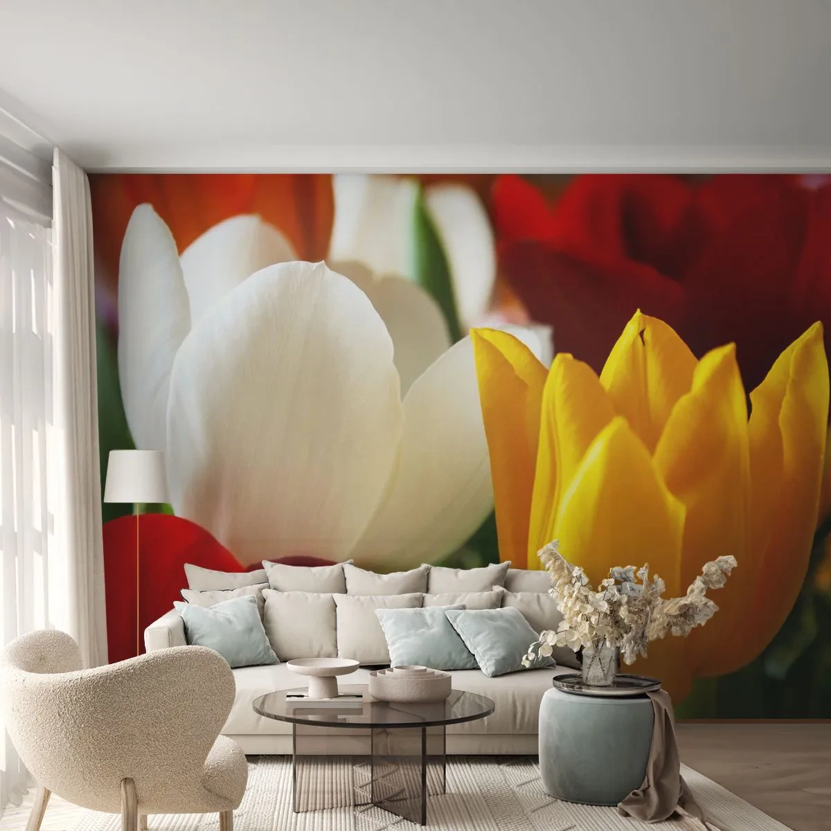Tapet Premium Canvas - Goana după lalele - Flori, Lalele, Buchet de flori - 250x175 cm