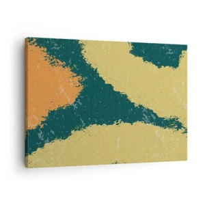 Tablou pe pânză Canvas - Pete abstracte în culori pământii și verzi - 70x50cm - Abstracție - în slow motion - Decorațiune modernă pentru perete pentru living și dormitor ARTTOR