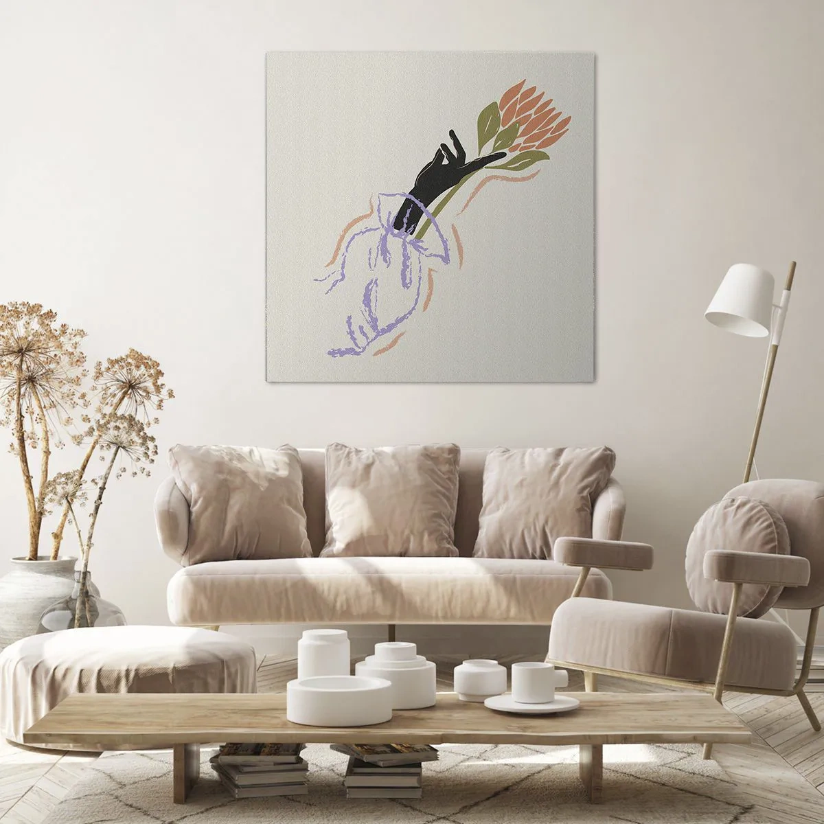 Tablou pe pânză - Atingere surorială - 60x60 cm