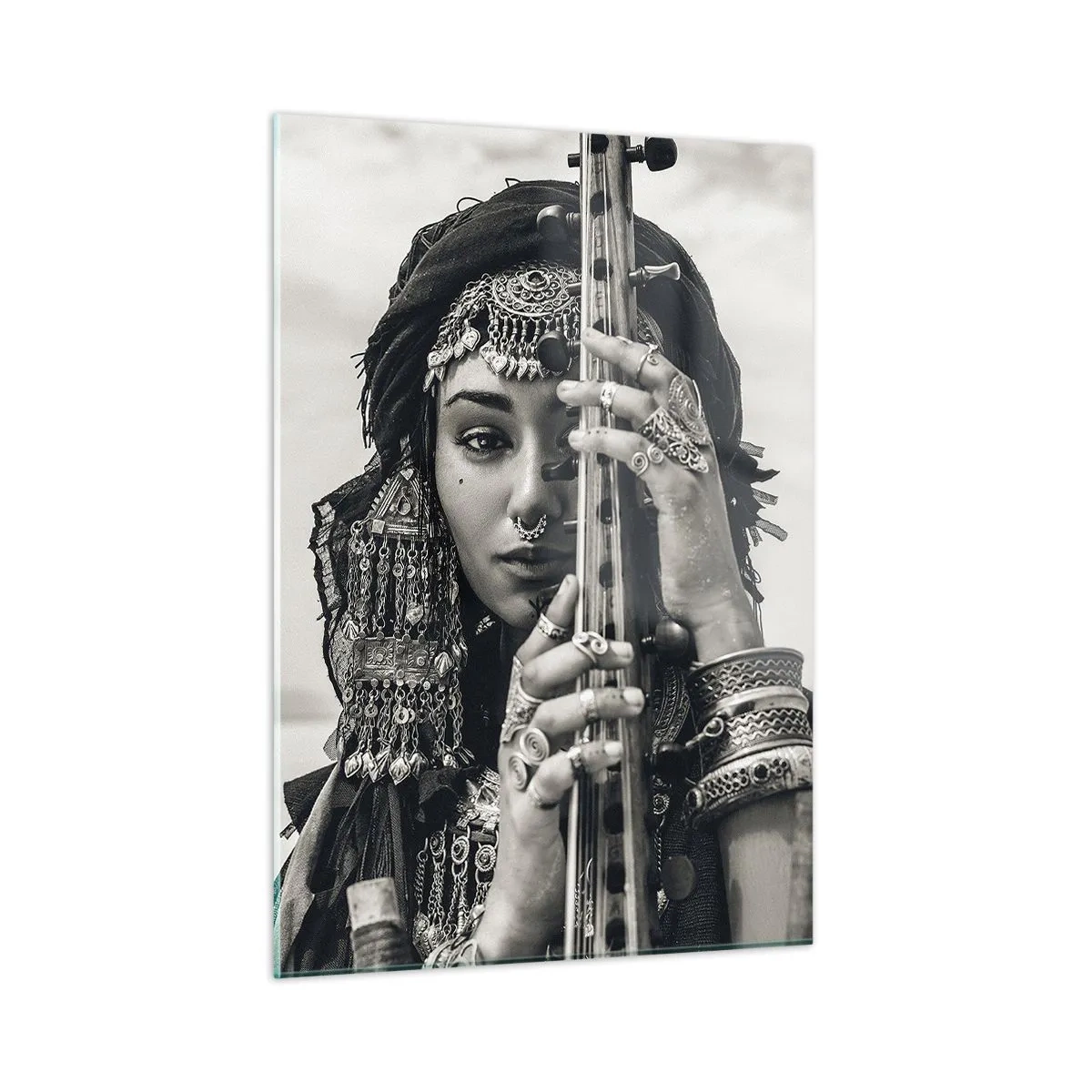 Tablou pe sticlă - Muzica orientală în sine - 50x70 cm