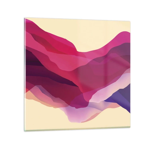 Tablou pe sticlă - Valuri de violet - 60x60 cm