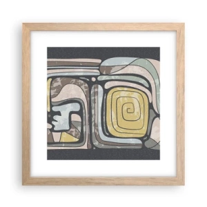 Poster în ramă de stejar deschis - Abstracție în spirit precolumbian - 30x30 cm