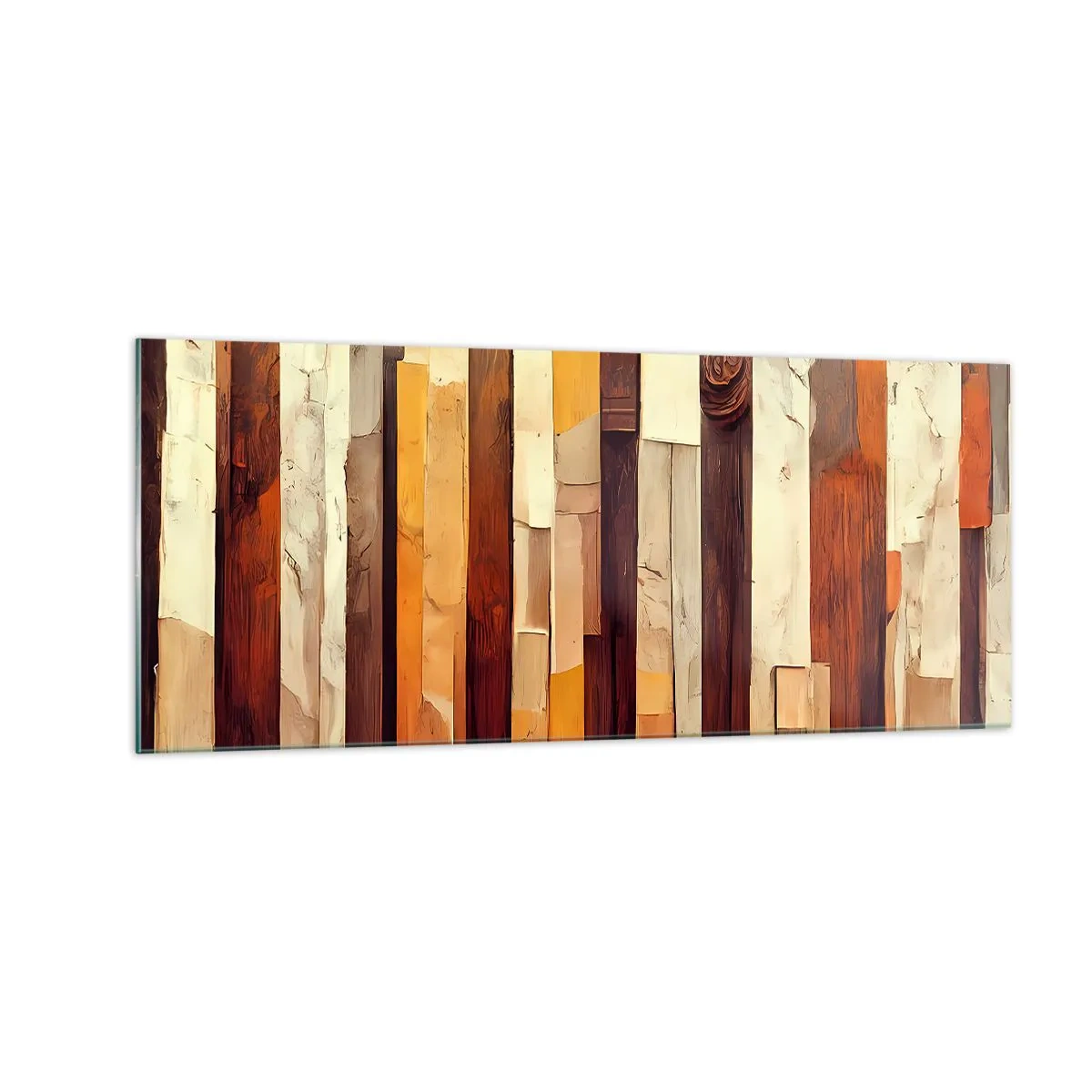 Tablou pe sticlă - Imnul copacilor din pădure - 100x40 cm