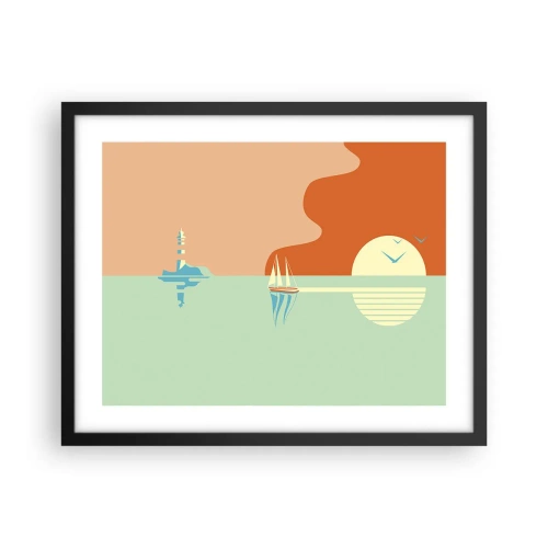 Poster în ramă neagră - Peisaj marin perfect - 50x40 cm
