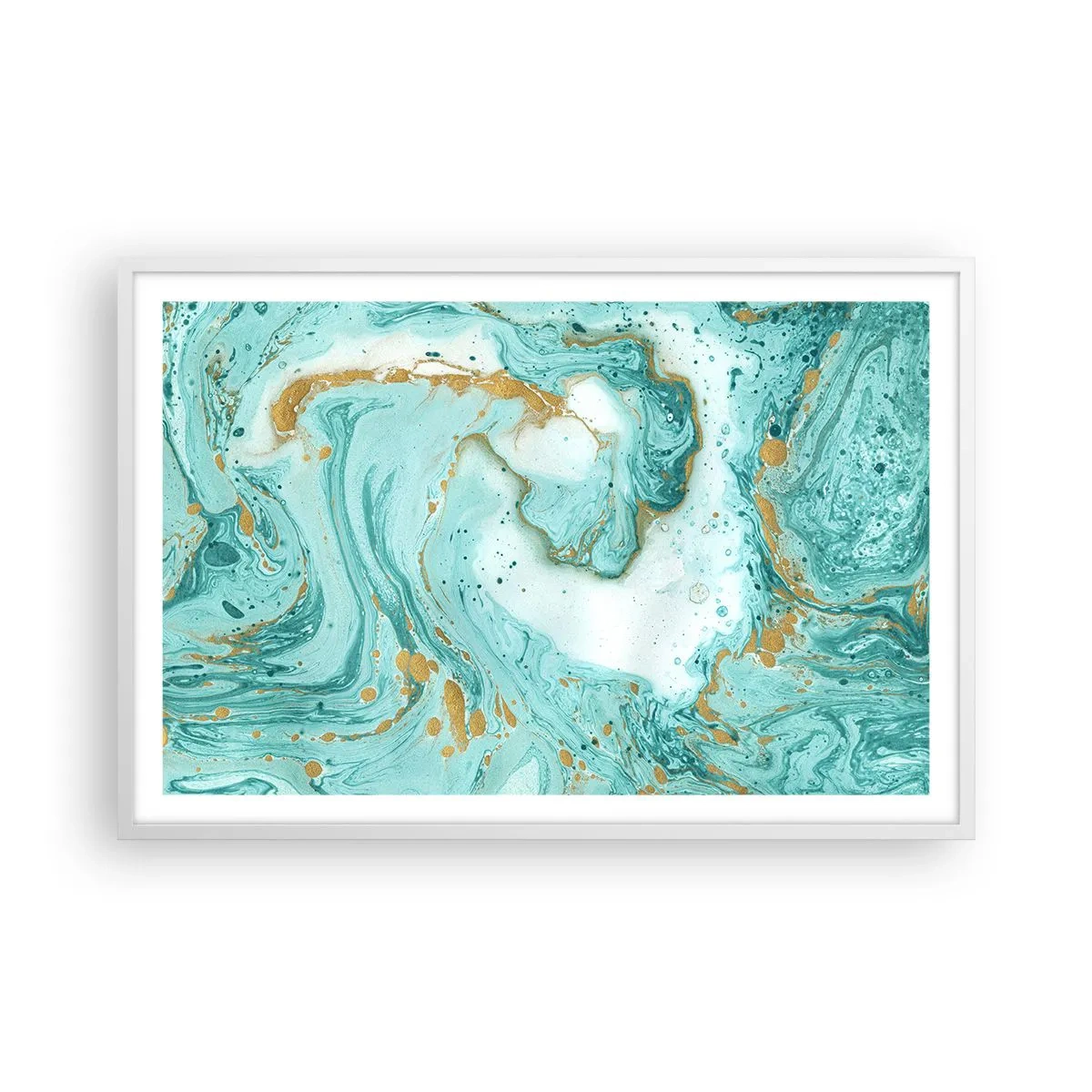 Poster în ramă albă - Sub marele val al perioadei Edo - 91x61 cm