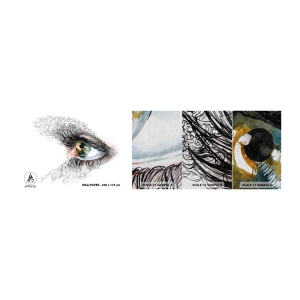 Mostră tapet Premium Sand - Privește direct în suflet - Abstracția, Grafică, Ochi - 100x30 cm