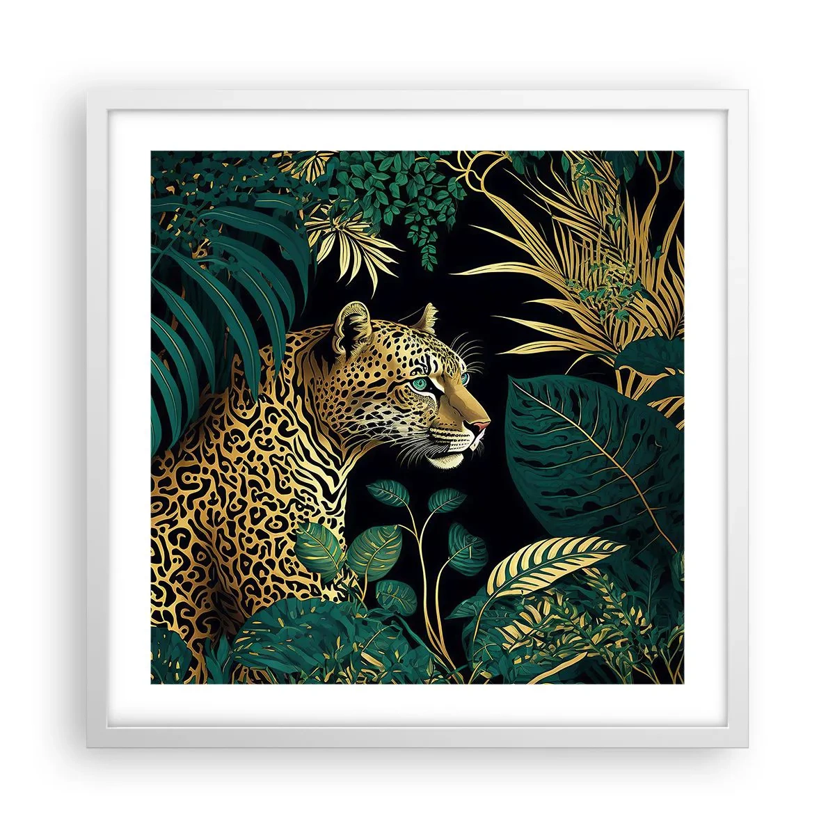 Poster în ramă albă - Domnitorul junglei - 50x50 cm
