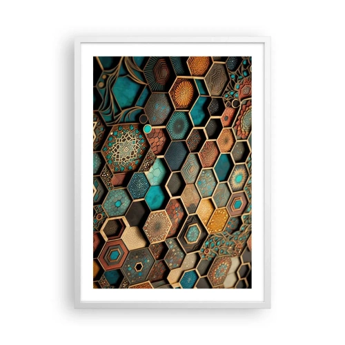 Poster în ramă albă - Ornamente arabe - o variație - 50x70 cm