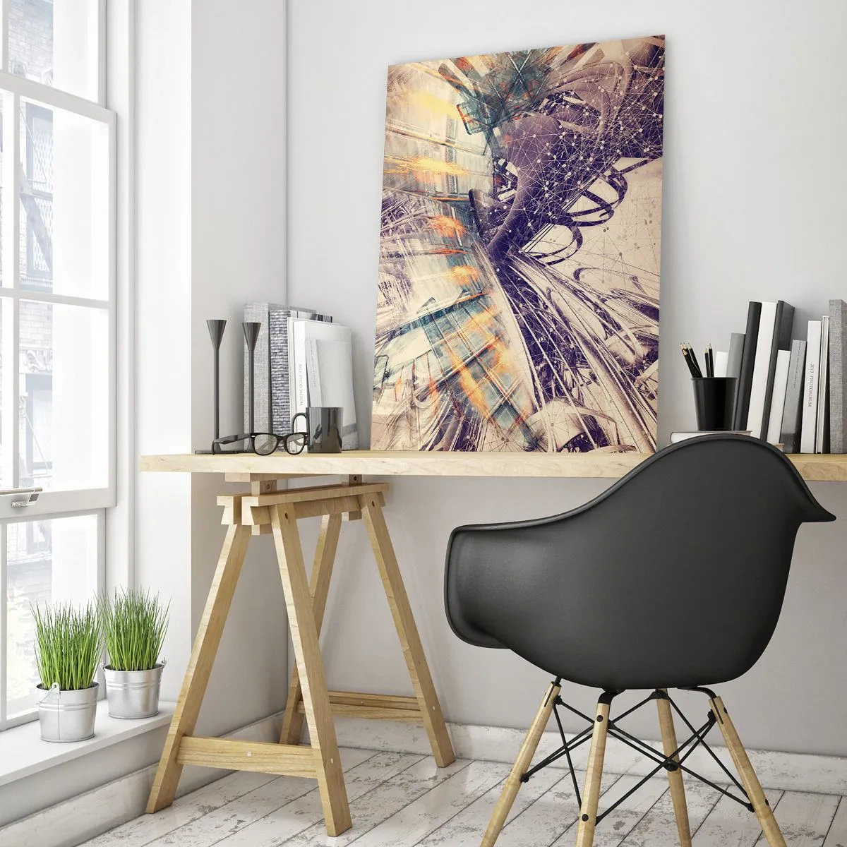 Tablou pe sticlă - În marea grabă - 80x120 cm