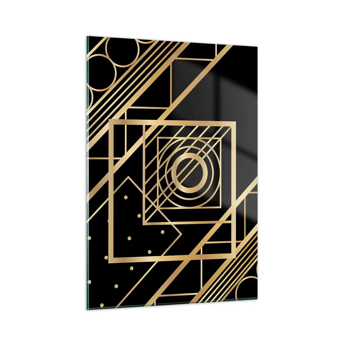 Tablou pe sticlă - Geometrie de aur - 50x70 cm