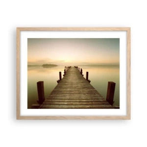 Poster în ramă de stejar deschis - Înainte de răsărit, zori, lumină - 50x40 cm