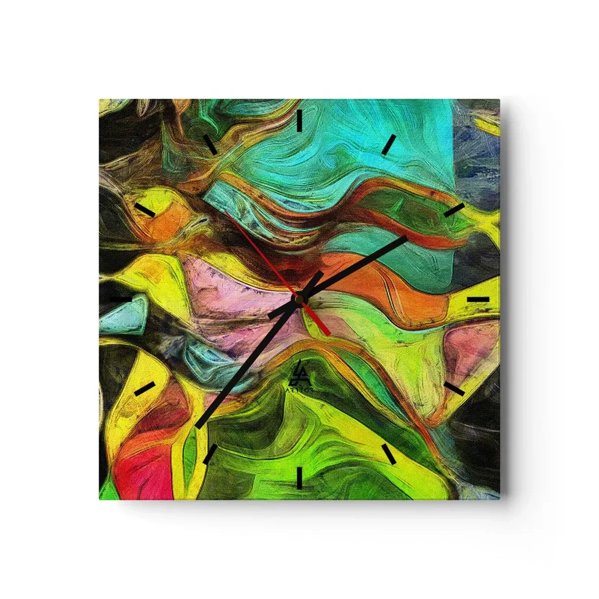 Ceas de perete - Ceas pe sticlă - Mișcarea este viață - 30x30 cm