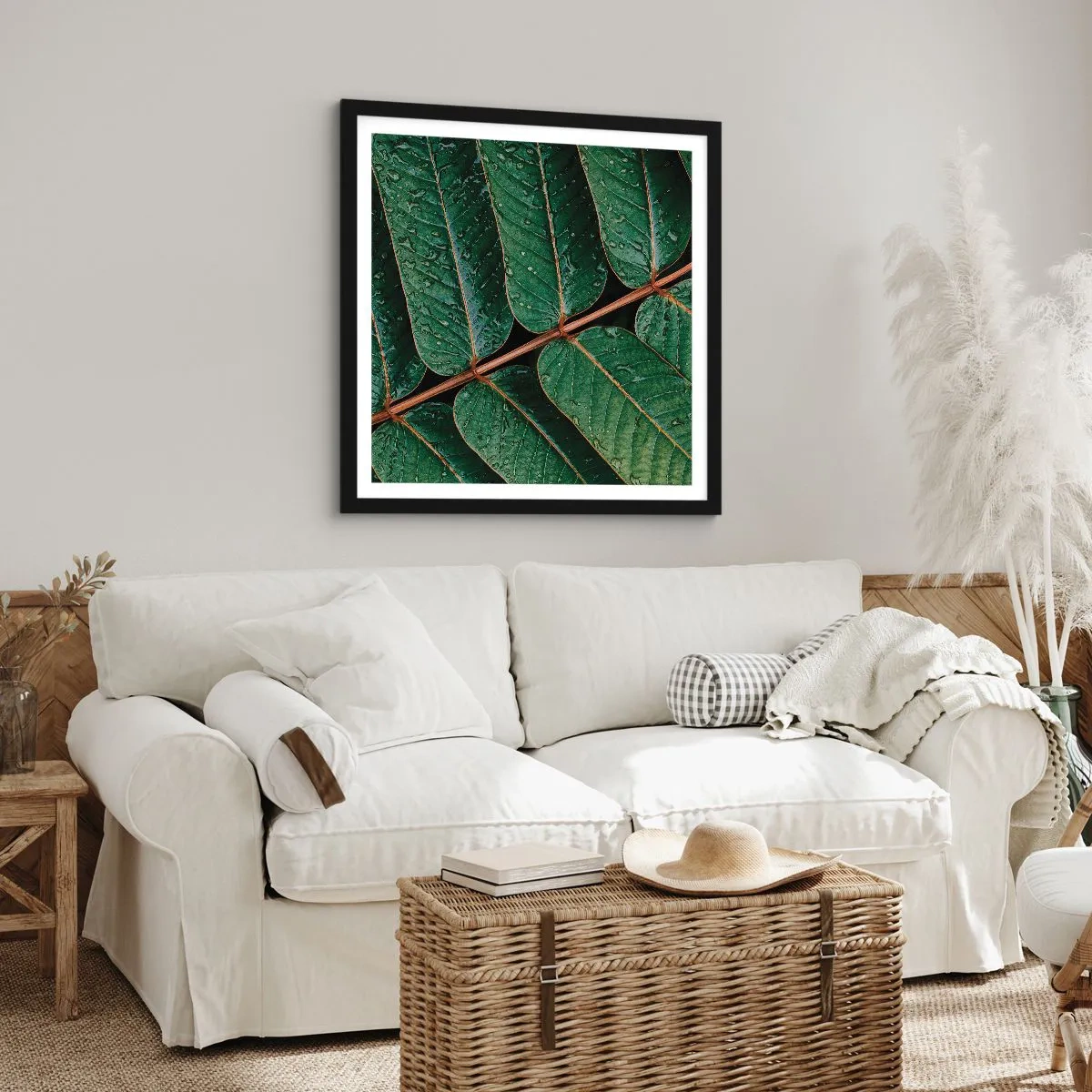 Poster în ramă neagră - Într-un ritm verde - 50x50 cm