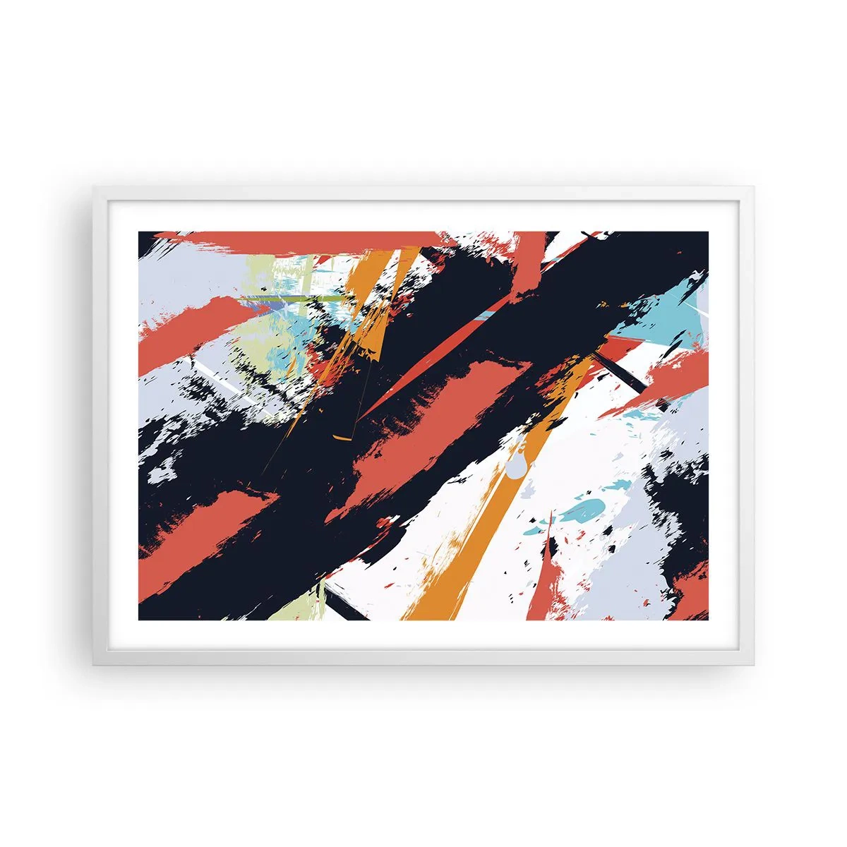 Poster în ramă albă - Compoziție dinamică - 70x50 cm