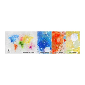 Mostră de Tapet Standard Eco - Toate culorile lumii - Harta lumii, Continente, Călătorii - 100x30 cm