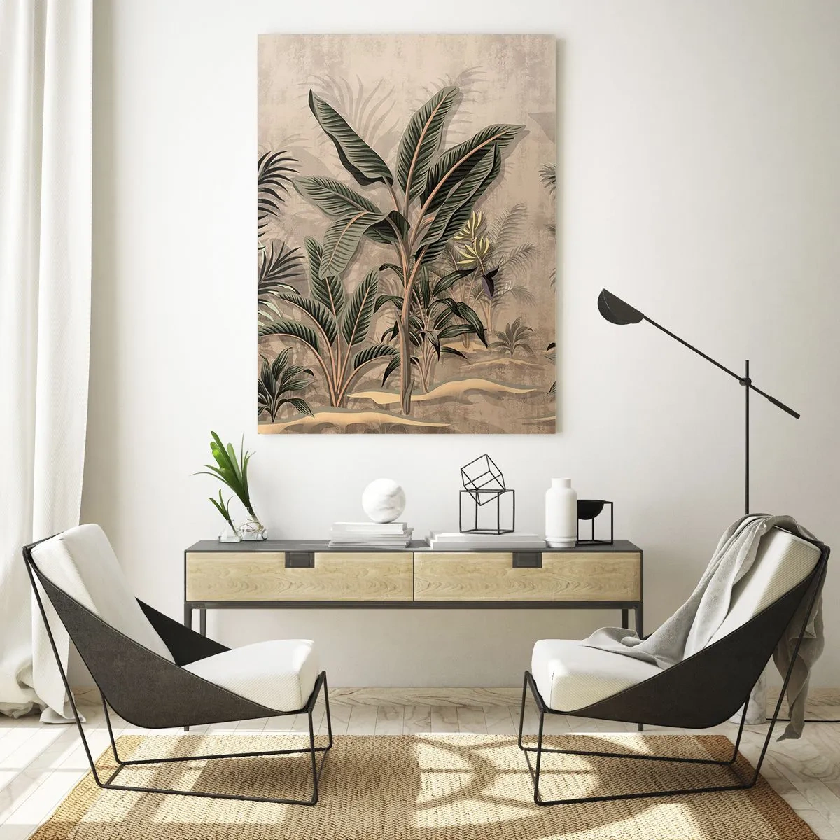 Tablou pe sticlă - Gravură în stil colonial - 50x70 cm