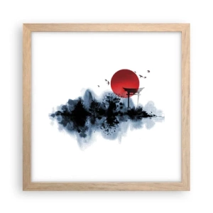 Poster în ramă de stejar deschis - O vedere japoneză - 30x30 cm