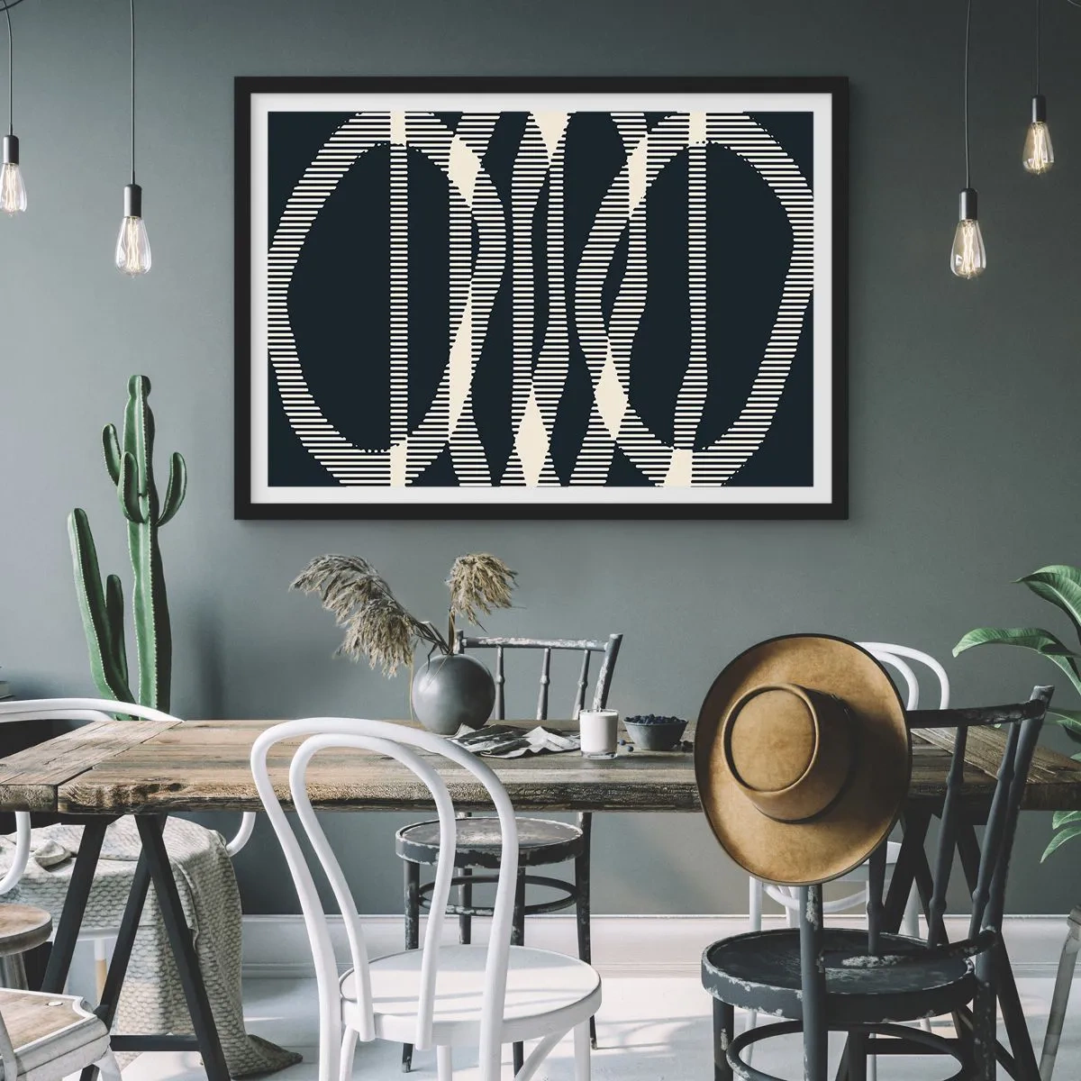 Poster în ramă neagră - Încercare de străpungere a întunericului - 91x61 cm