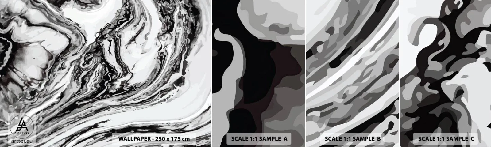 Mostră tapet autocolant Deluxe Sticker - La început a fost haos - Abstracția, Bucată, Model modern - 100x30 cm