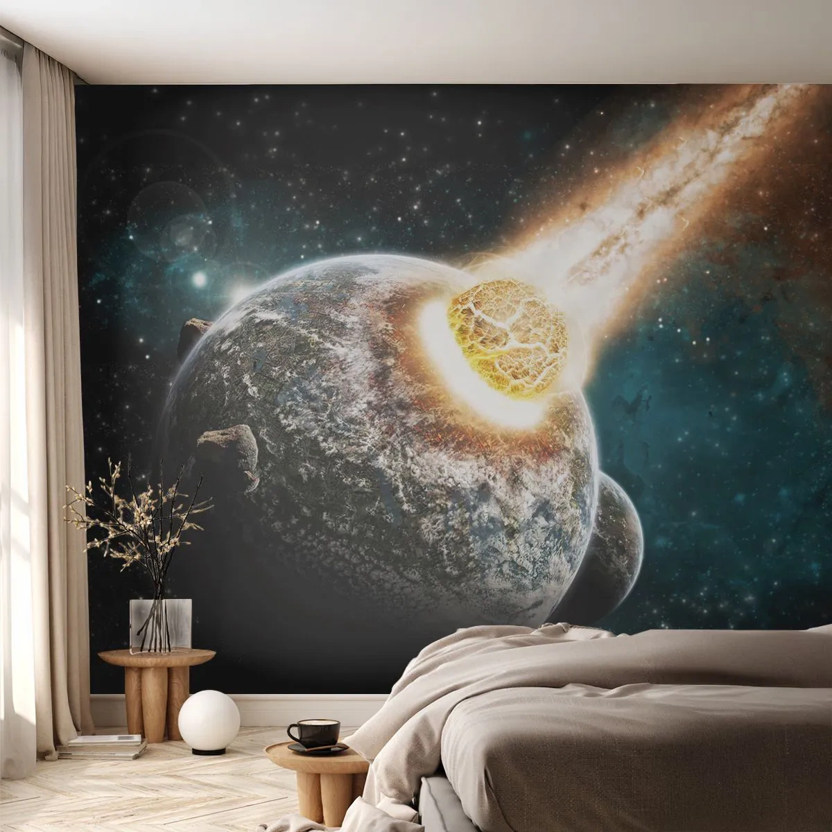 Tapet Standard Eco - Anihilare sau naștere? - Abstracția, Cosmos, Cometă - 200x140 cm