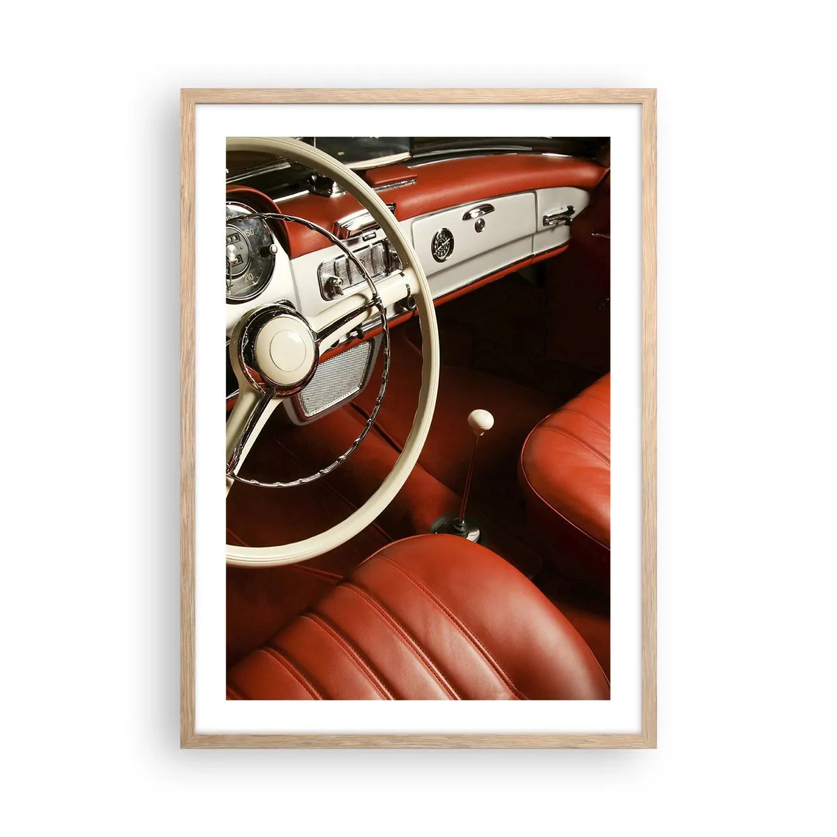 Poster în ramă de stejar deschis - Lux în stil vintage - 50x70 cm