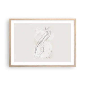 Poster în ramă de stejar deschis - Să rătăcești cu privirea - 70x50 cm