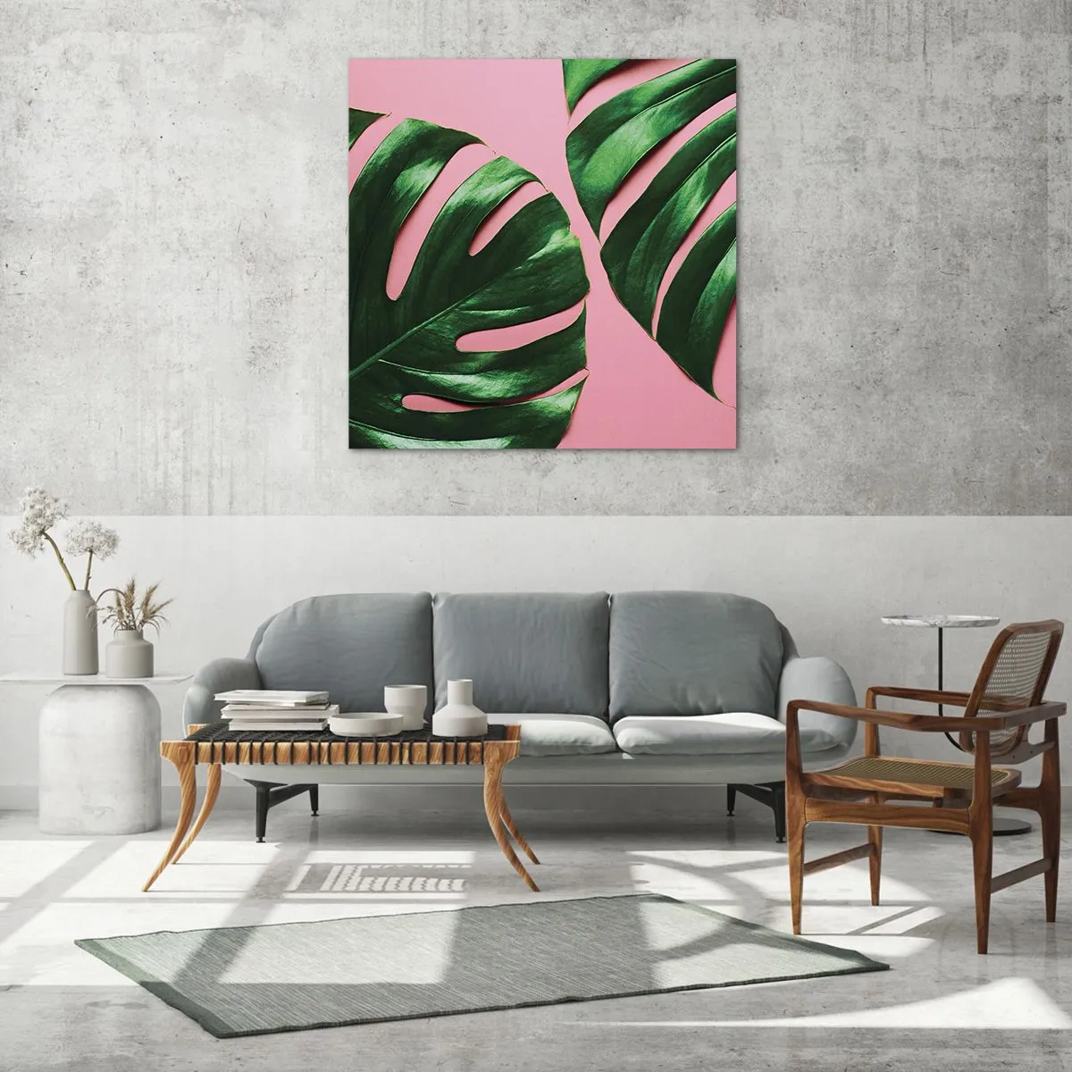 Tablou pe sticlă - Întâlnire verde - 60x60 cm