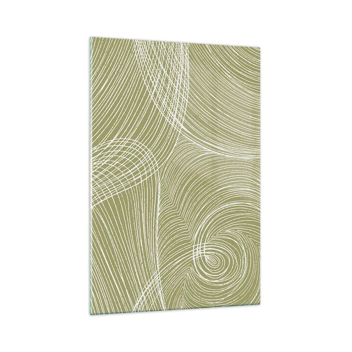 Tablou pe sticlă - Abstracție complicată în alb - 70x100 cm