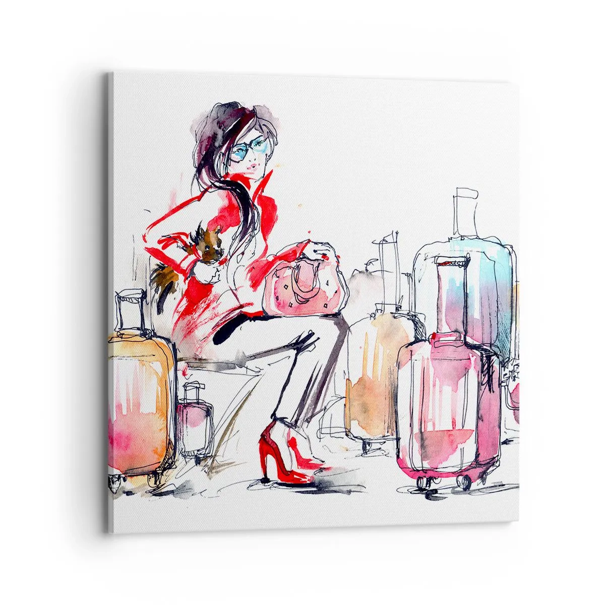 Tablou pe pânză - Să ne așezăm înainte de călătorie - 70x70 cm