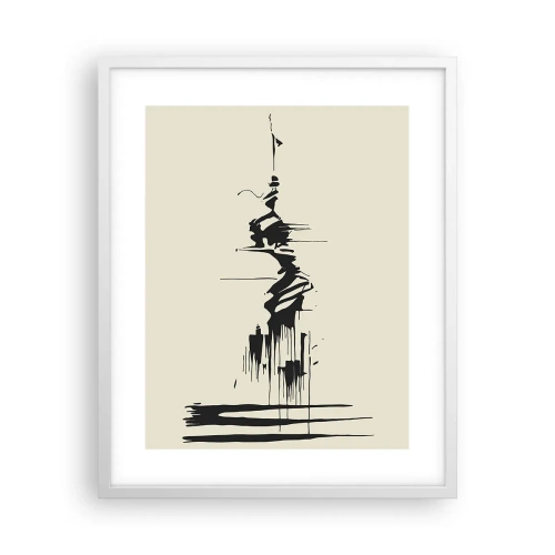 Poster în ramă albă - Abstracție pripită - 40x50 cm