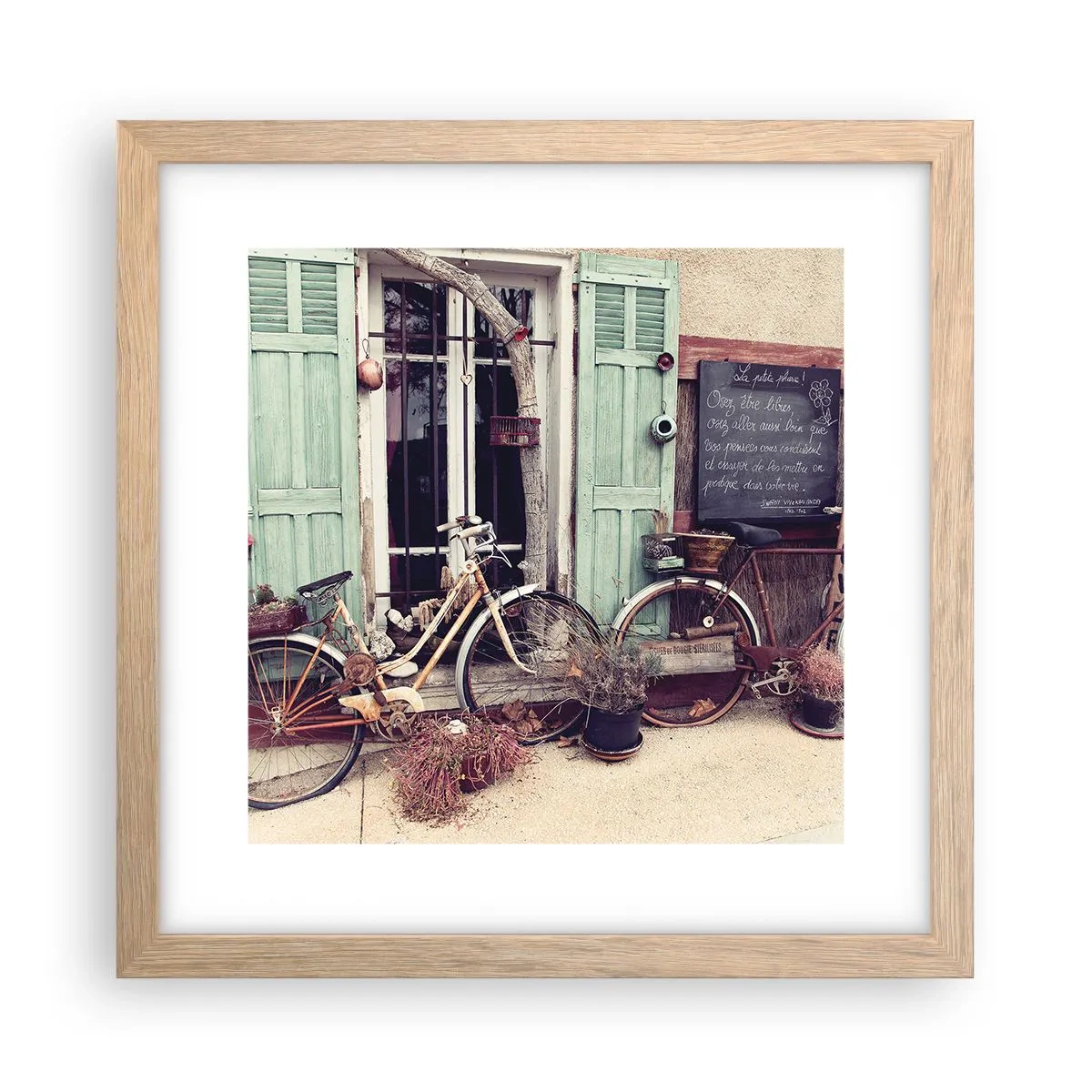 Poster în ramă de stejar deschis - Trăiască provincia! - 30x30 cm