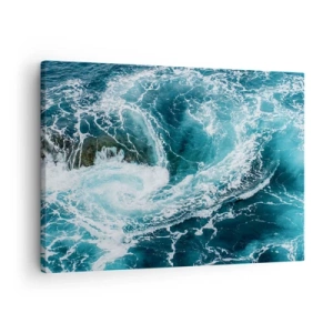 Tablou pe pânză Canvas - Vârtej dinamic al oceanului - 70x50cm - Poarta spre interiorul Pământului - Decorațiune modernă pentru perete pentru living și dormitor ARTTOR