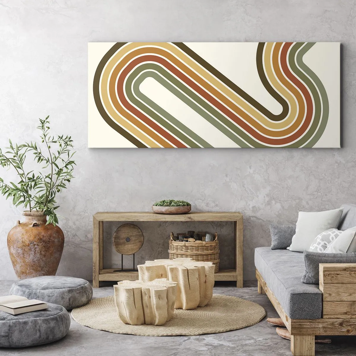 Tablou pe pânză - Cu zigzag până la destinație - 90x30 cm