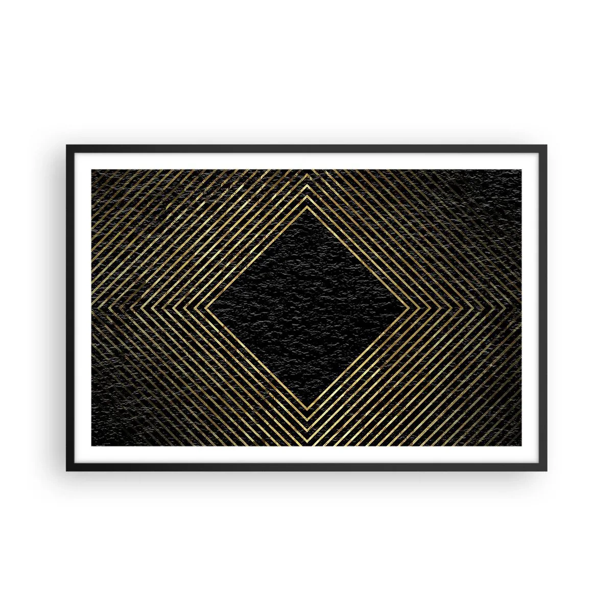 Poster în ramă neagră - Geometrie în stil glamour - 91x61 cm