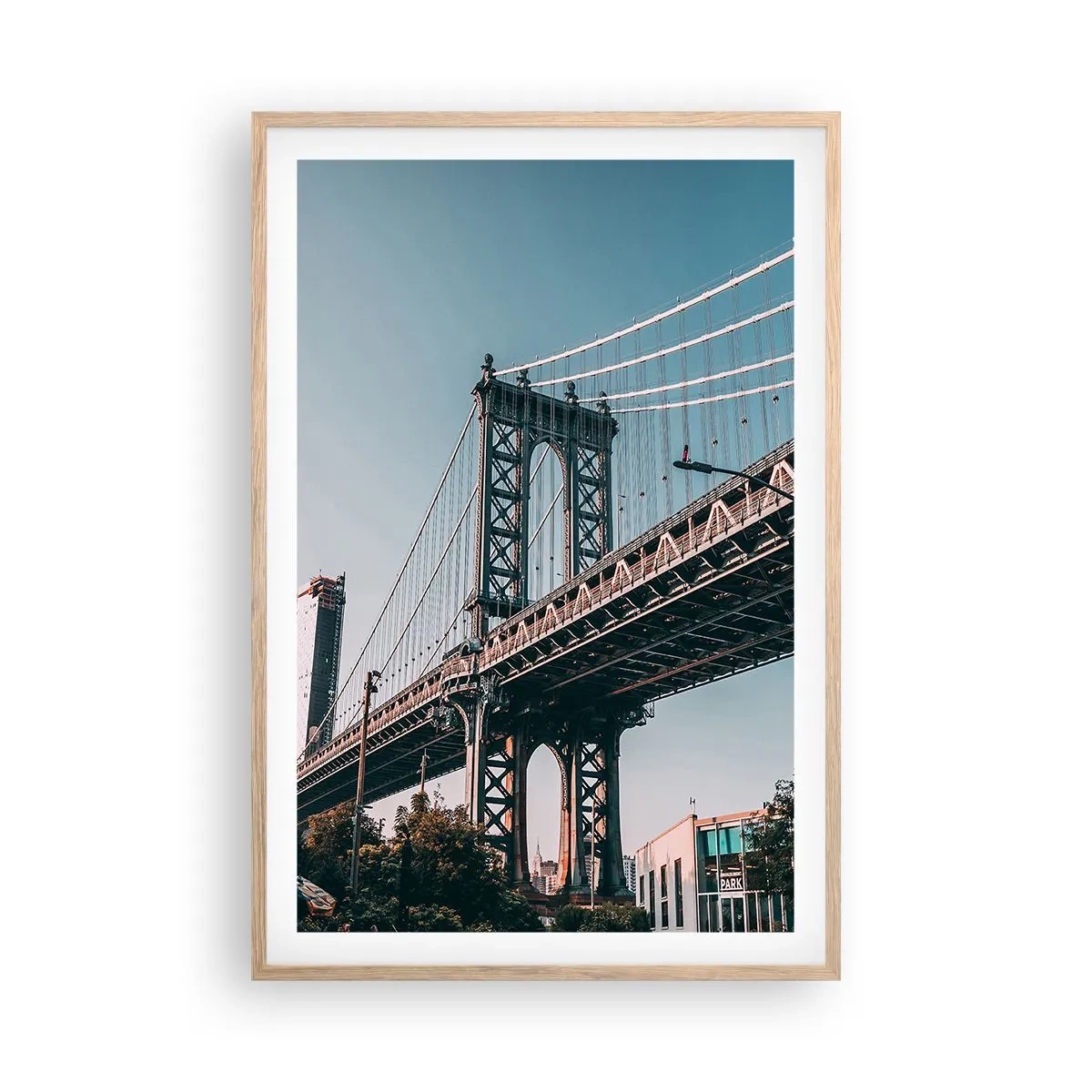 Poster în ramă de stejar deschis - În valurile orașului - 61x91 cm