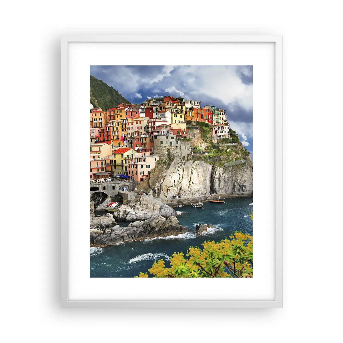Poster în ramă albă - Îmbrățișați de stânci - 40x50 cm