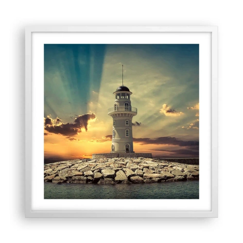 Poster în ramă albă - Lumină - Bunătate - Frumusețe - 50x50 cm