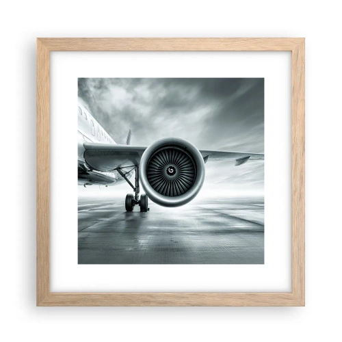 Poster în ramă de stejar deschis - Ce putere! - 30x30 cm