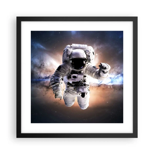 Poster în ramă neagră - Salutări din spațiul cosmic - 40x40 cm