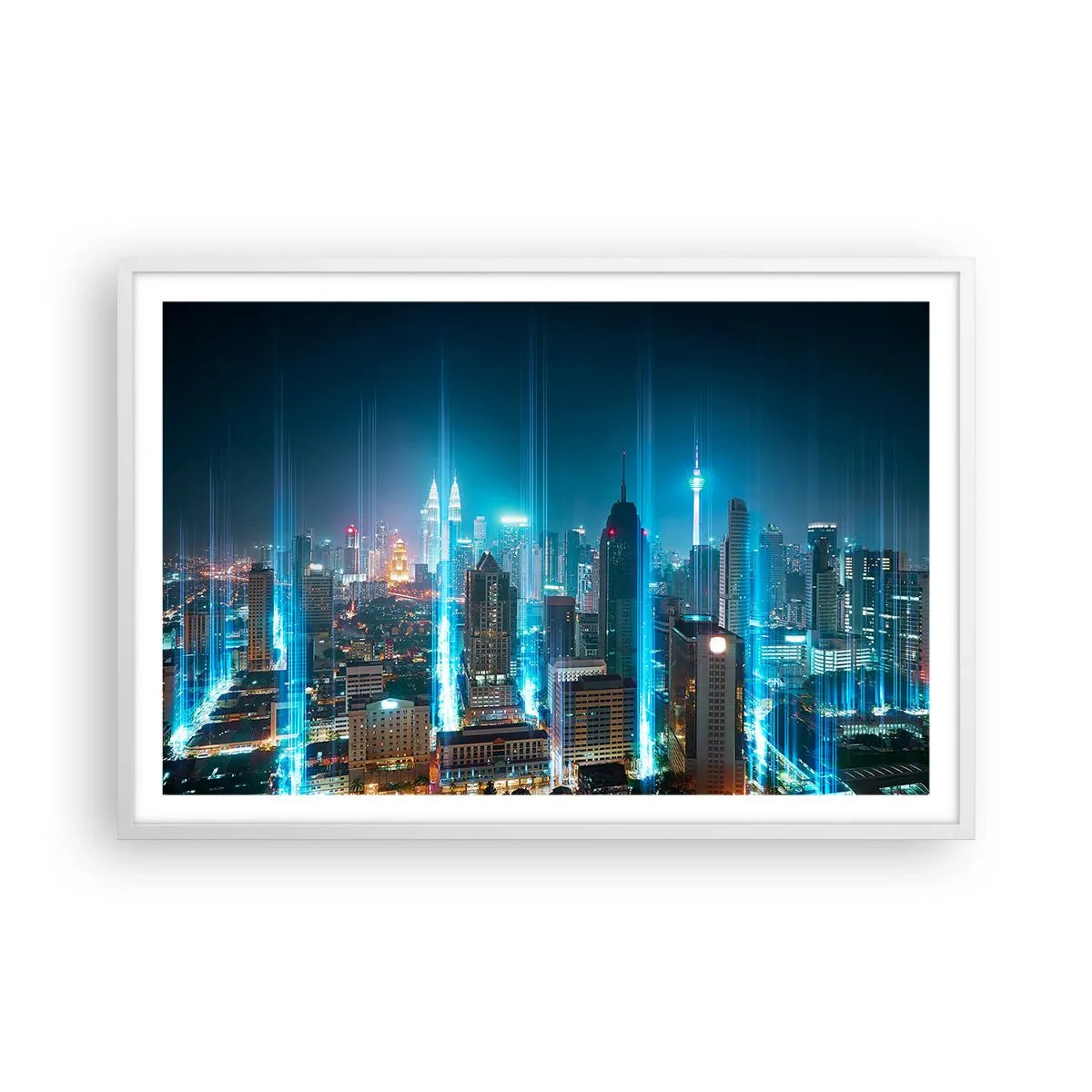 Poster în ramă albă - Prin Berlin spre cer - 91x61 cm