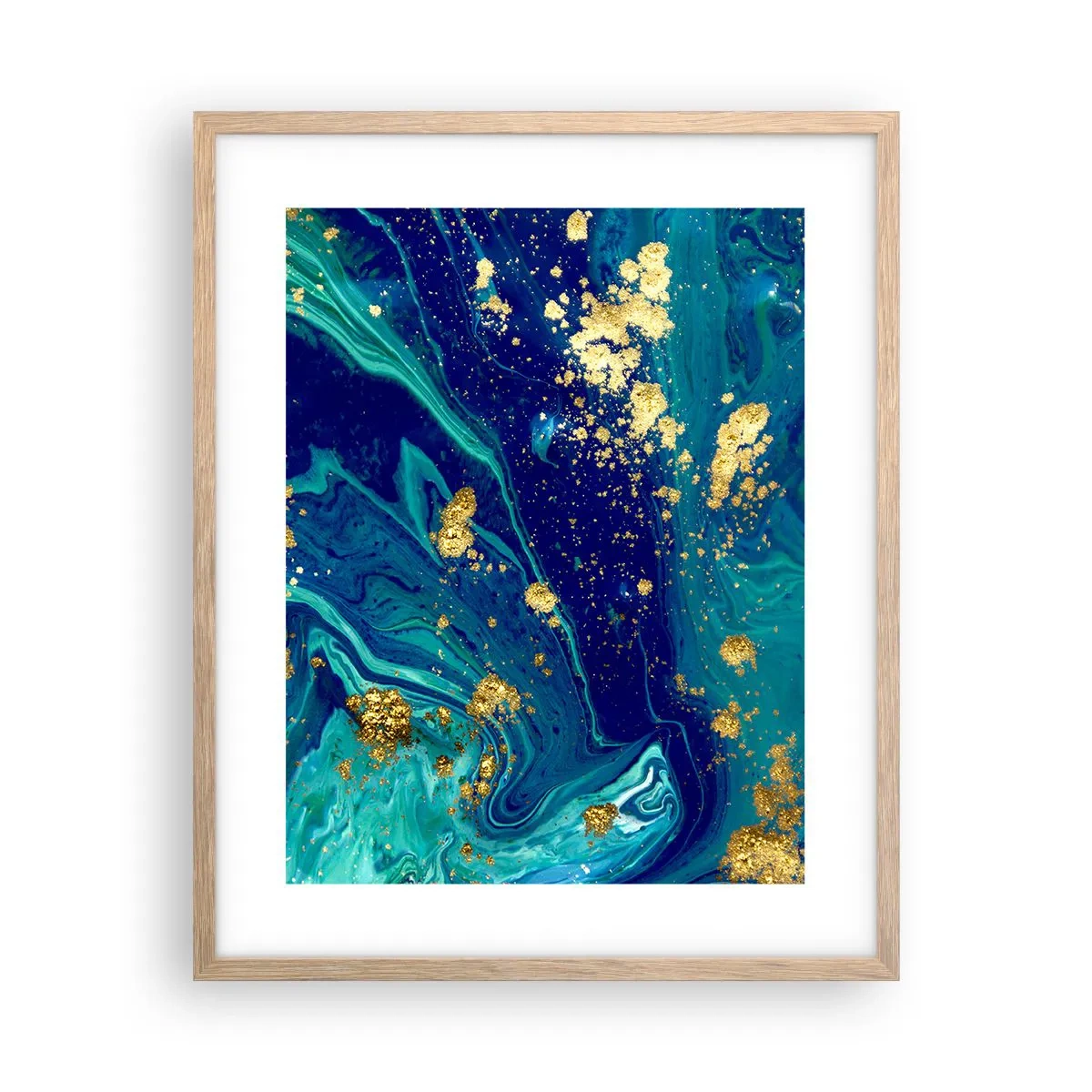 Poster în ramă de stejar deschis - Petale de soare  - 40x50 cm