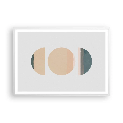 Poster în ramă albă - Roată cu roată - 100x70 cm