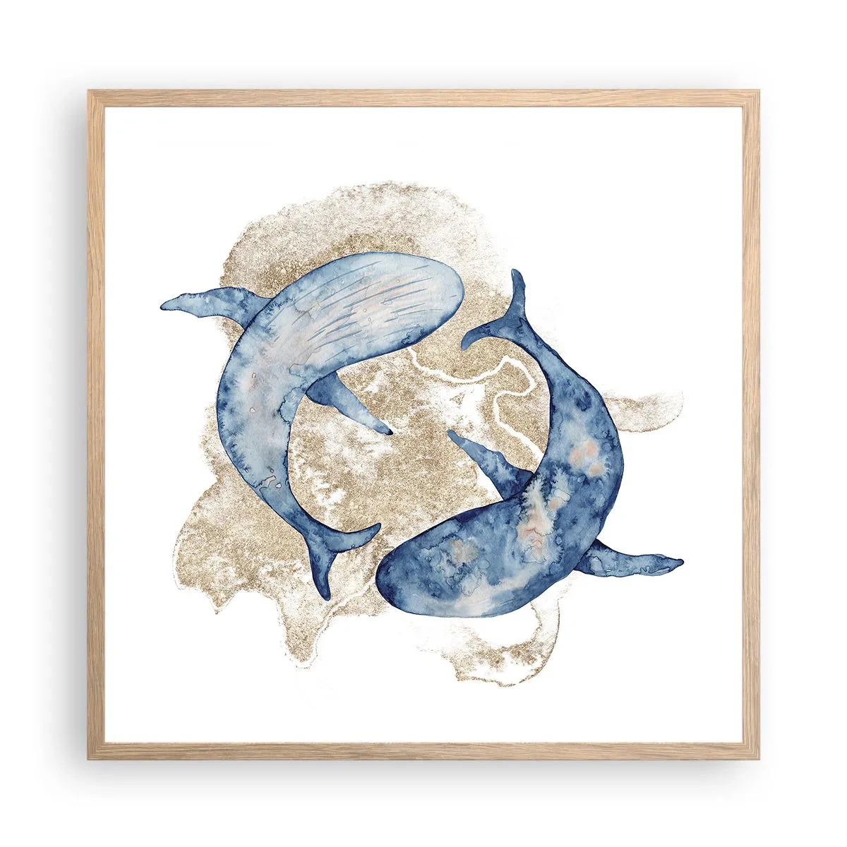 Poster în ramă de stejar deschis - Prietenie sau iubire? - 60x60 cm
